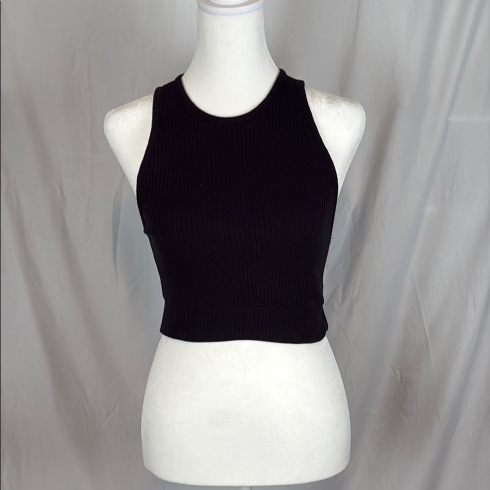 Women's Zara Black Ribbed Sleeveless Top Size Small